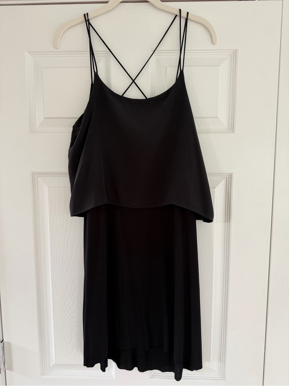 All Saints Black Strappy Layered Slip Dress